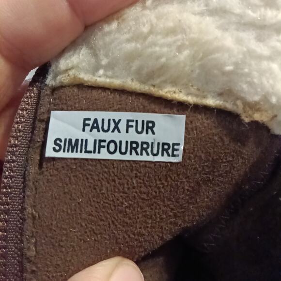 Clarks Bendables Anna Curly Booties Size 8 Brown Suede Faux Fur Side Zip Boho - Picture 3 of 6